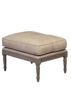 Vintage French Standard Ottoman | Vintage French Furniture, Linen Pertaining To French Linen Black Square Ottomans (View 11 of 20)