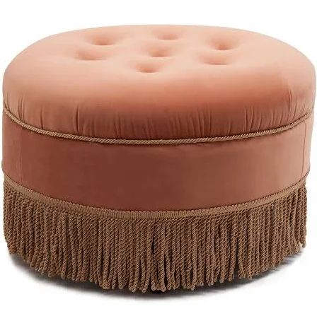 Vintage Fringe Sofa – Google Shopping In 2020 | Round Ottoman, Round For Wool Round Pouf Ottomans (View 12 of 20)