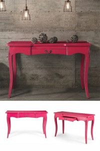 Vintage Hot Pink Lockwood Console Table | Six Different Ways Intended For Hammered Antique Brass Modern Console Tables (View 6 of 20)