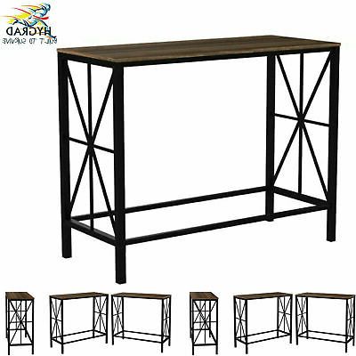 Vintage Industrial Rustic Metal/wood Console Table Hallway Entrance Regarding Antique Brass Aluminum Round Console Tables (View 6 of 20)