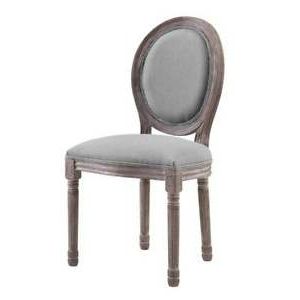 Vintage King Louis Dining Side Chair In Solid Wood With Gray Fabric In Smoke Gray Wood Accent Stools (View 14 of 20)