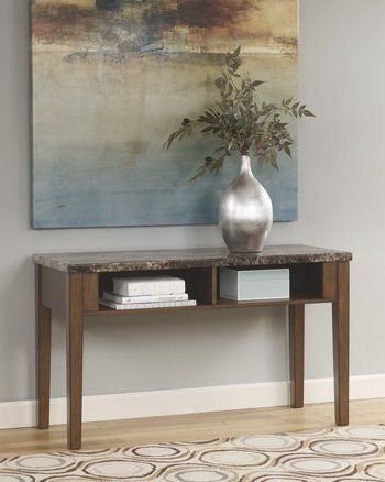 Warm Brown Console Sofa Table Signature Designashley Furniture Inside Warm Pecan Console Tables (Gallery 19 of 20)