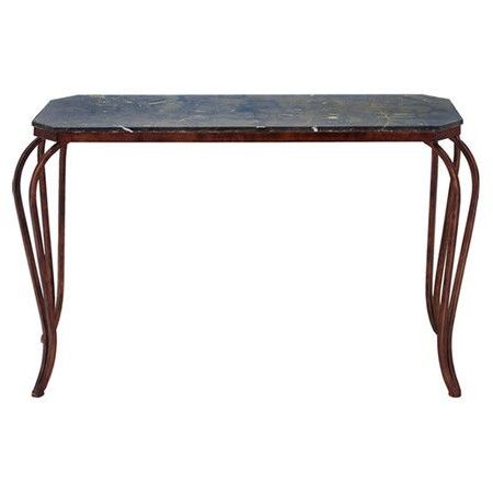 Weathered Console Table With A Marble Top And Victorian Style Metal Intended For White Marble Gold Metal Console Tables (View 14 of 20)