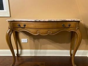 Weiman French Provincial Marble Top Sofa Table | Ebay Intended For Marble Top Console Tables (View 8 of 20)