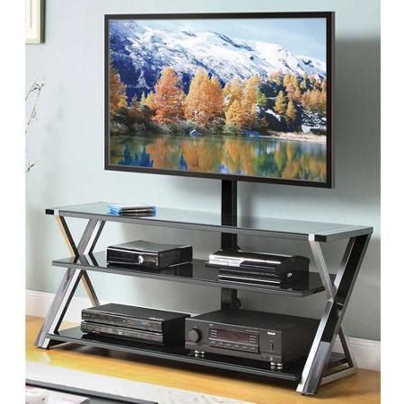 Whalen 3 In 1 Black Tv Console For Tvs Up To 70" | Black Tv Console With Matte Black Console Tables (View 1 of 20)