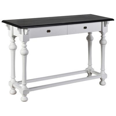 White & Black 2 Drawer Console Table | White Console Table, Wood Inside Black Console Tables (View 15 of 20)