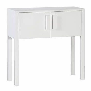 White High Gloss Finish 2 Door Console Table | High Gloss Furniture Intended For White Gloss And Maple Cream Console Tables (View 14 of 20)