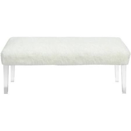 White Leather Bench Acrylic Legs – Google Search | Leather Bench With Regard To White And Clear Acrylic Tufted Vanity Stools (Gallery 19 of 20)