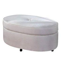 White Oval Storage Ottoman Pertaining To Gray Fabric Tufted Oval Ottomans (View 15 of 20)