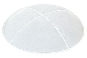 White Suede Kippah – Item # Sd12 – Kippah | White Suede, Kippah, Suede In Beige And White Ombre Cylinder Pouf Ottomans (View 8 of 20)