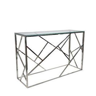 Willa Arlo Interiors Kendra Glass And Stainless Steel Console Table Within Stainless Steel Console Tables (Gallery 20 of 20)