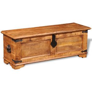 Wood Coffee Table Storage Trunk Solid Mango Wood Handmade Chest Within Espresso Wood Trunk Console Tables (View 5 of 20)