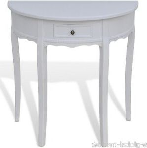 Wooden Half Moon Round Hall Table Side Console Shabby Chic Hallway Intended For Round Console Tables (View 16 of 20)