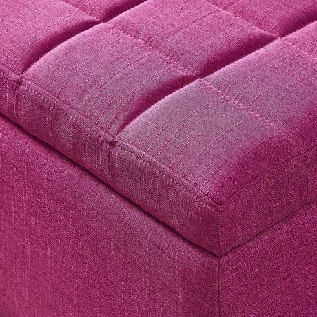 Worldwide Homefurnishings Inc Fabric Storage Ottoman – Pink | Walmart Pertaining To Fabric Storage Ottomans (Gallery 20 of 20)