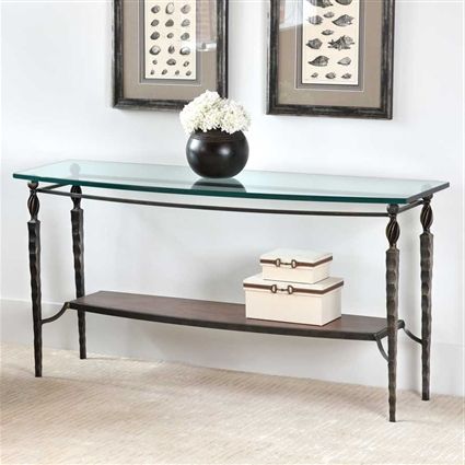 Wrought Iron Winston Console Tablecharleston Forge Within Glass Console Tables (View 3 of 20)