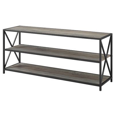 X Frame Metal & Gray Wash Wood Console Table | Industrial Sofa Table With Regard To Gray Wash Console Tables (Gallery 20 of 20)