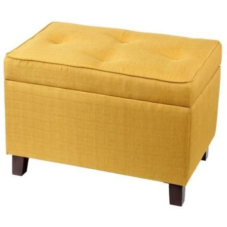 Yellow Rectangular Tufted Storage Ottoman – #2t898 | Lamps Plus For Fabric Storage Ottomans (View 5 of 20)
