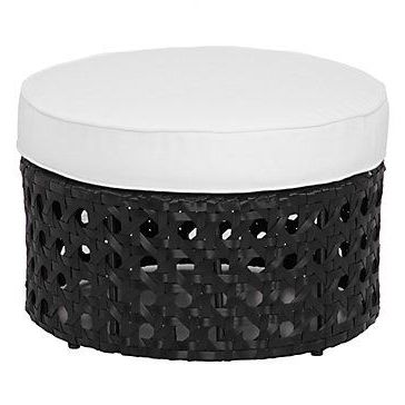 Z Gallerie – Portofino Outdoor Round Ottoman – Black | Affordable With Regard To Wool Round Pouf Ottomans (Gallery 19 of 20)