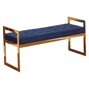 Zuo Modern Checks Bench, Navy Blue – Contemporary – Upholstered Benches Regarding Navy Velvet Fabric Benches (View 17 of 20)