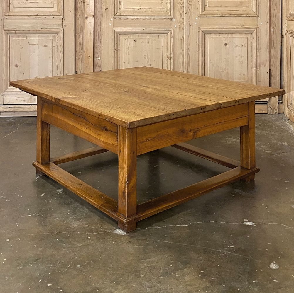 19th Century Rustic Country French Fruitwood Coffee Table Intended For 2020 Reclaimed Fruitwood Coffee Tables (View 10 of 20)