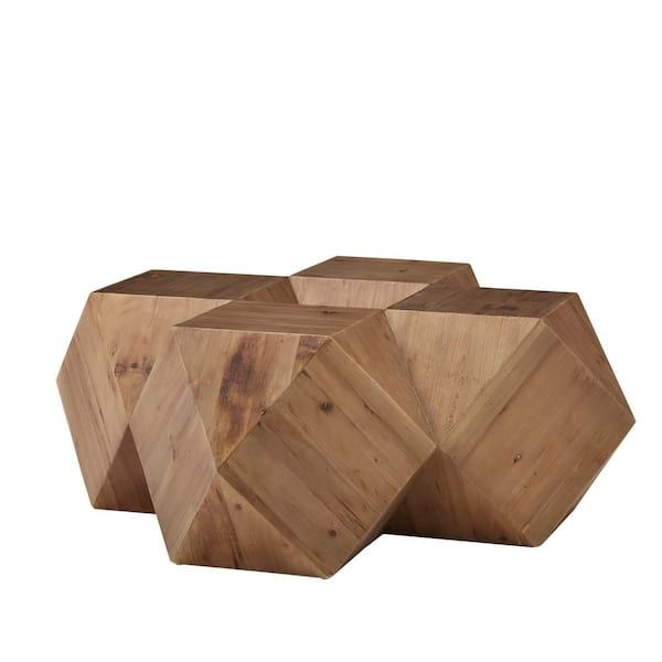 2019 Geometric Block Solid Coffee Tables Throughout Homesullivan Natural Reclaimed Wood Geometric Coffee Table 40e009 30nt –  The Home Depot (Gallery 20 of 20)