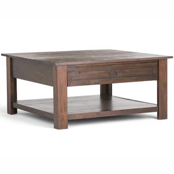 2019 Solid Acacia Wood Coffee Tables In Simpli Home Monroe Solid Acacia Wood 38 In (View 13 of 20)