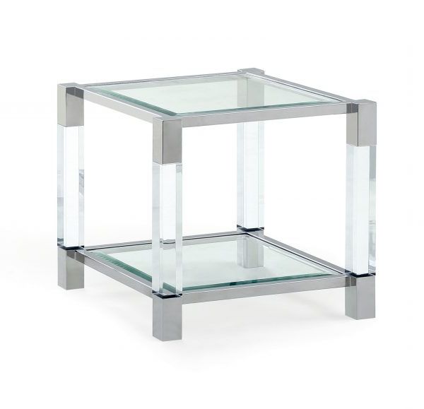 2020 Stainless Steel And Acrylic Coffee Tables In Mayfair Collection – Coffee Table – Acrylic/polished Stainless Steel/clear  Glass – Valuemark Furniture (View 18 of 20)