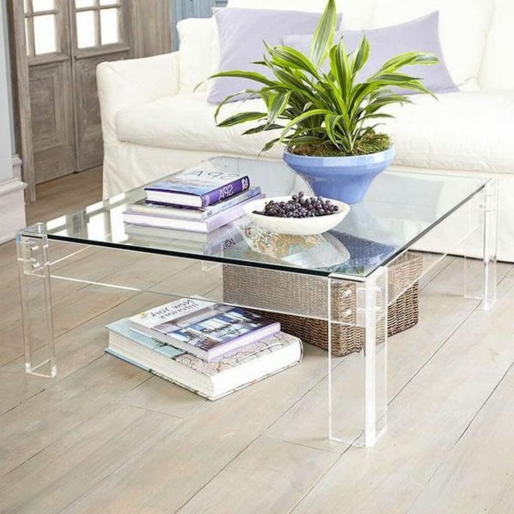 Acrylic Coffee Table – Etsy Pertaining To Widely Used Thick Acrylic Coffee Tables (Gallery 20 of 20)