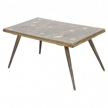 Brass And Resin Coffee Table With Marine Fossils, 1950s (View 10 of 20)
