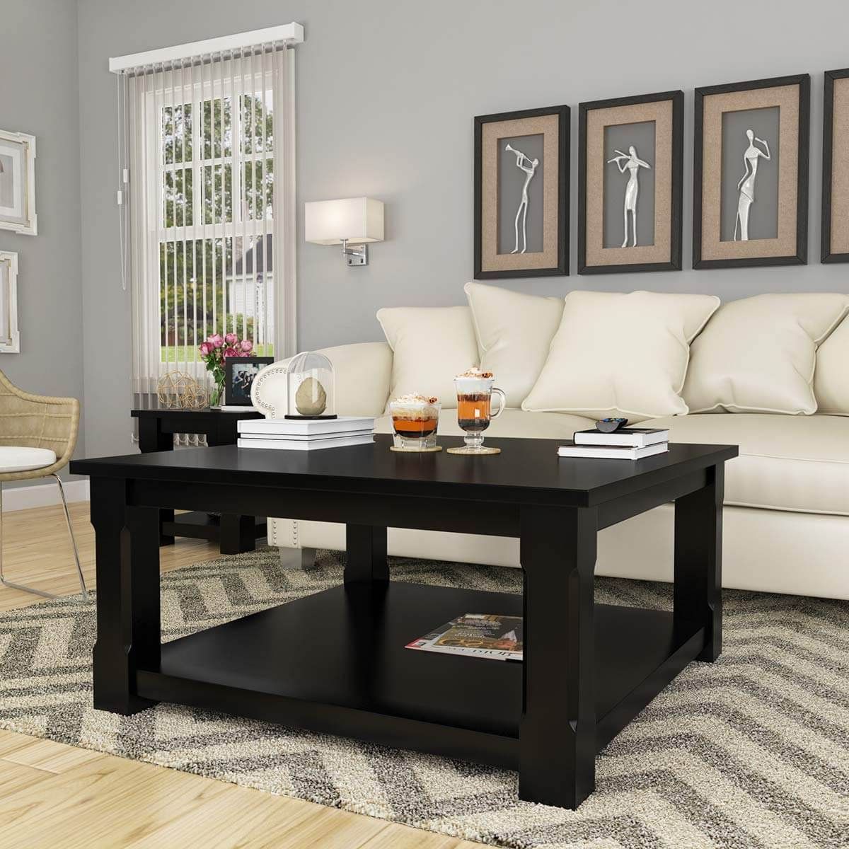 Brimson Contemporary Style Solid Wood 2 Tier Square Coffee Table Intended For Recent Modern 2 Tier Coffee Tables Coffee Tables (View 8 of 20)
