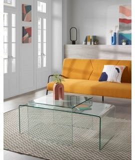 Burano 110x50 Transparent Tempered Glass Rectangular Coffee Table Regarding Preferred Glass Top Coffee Tables (Gallery 19 of 20)