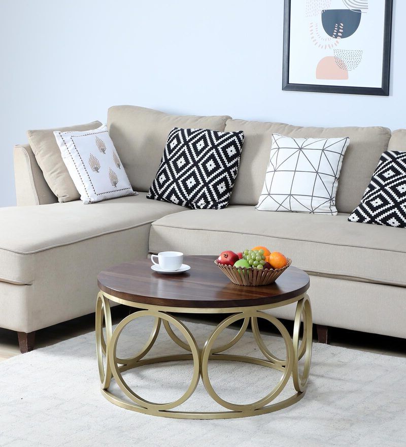 Buy Pannell Metal Coffee Table In Matte Gold Finishbohemiana Online –  Round Coffee Tables – Tables – Furniture – Pepperfry Product For Newest Matte Coffee Tables (View 8 of 20)