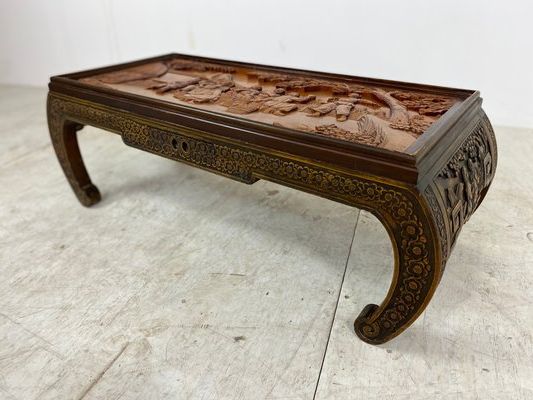 Chinese Hand Carved Coffee Table, 1930s For Sale At Pamono With 2019 Wooden Hand Carved Coffee Tables (View 12 of 20)