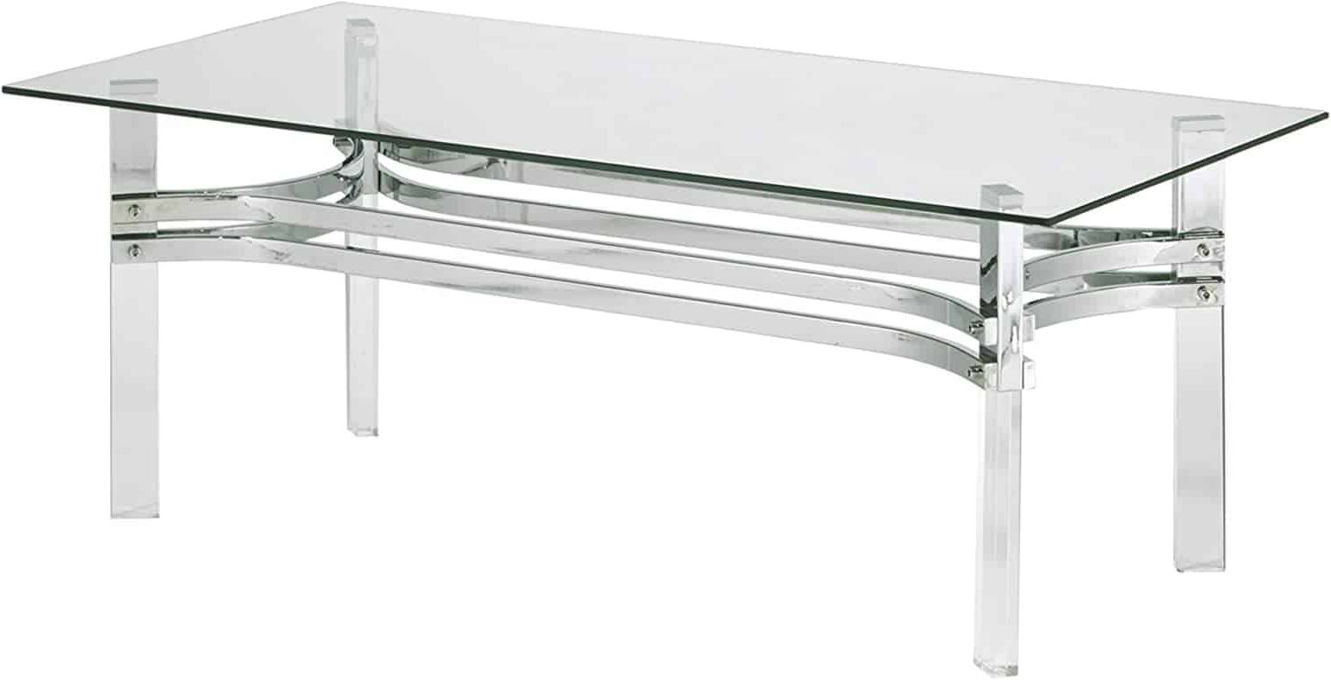 Chrome Accents // Chrome And Lucite Coffee Table – Decor Snob With Newest Stainless Steel And Acrylic Coffee Tables (View 11 of 20)