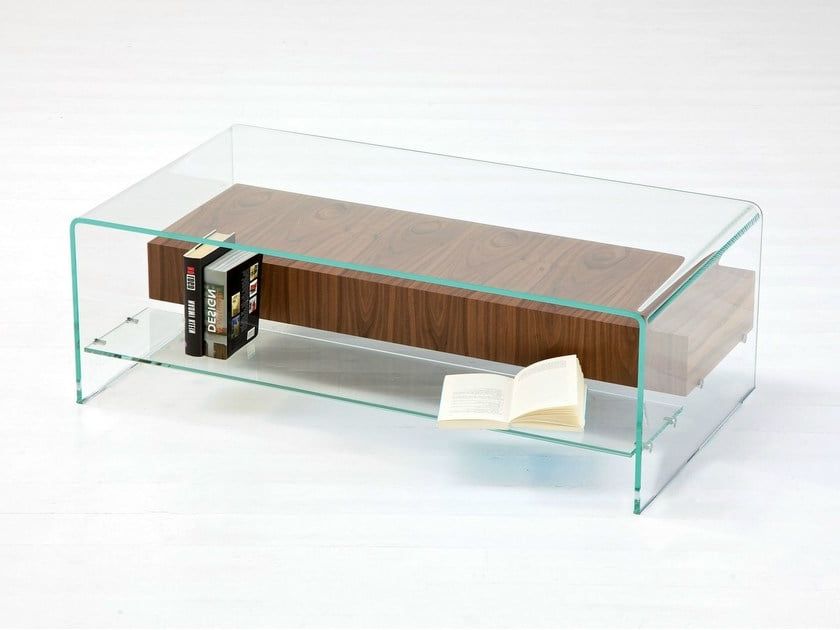 Coffee Table Bridge With Drawer And Shelfsovet Italia Intended For Well Known Glass Coffee Tables With Storage Shelf (Gallery 20 of 20)