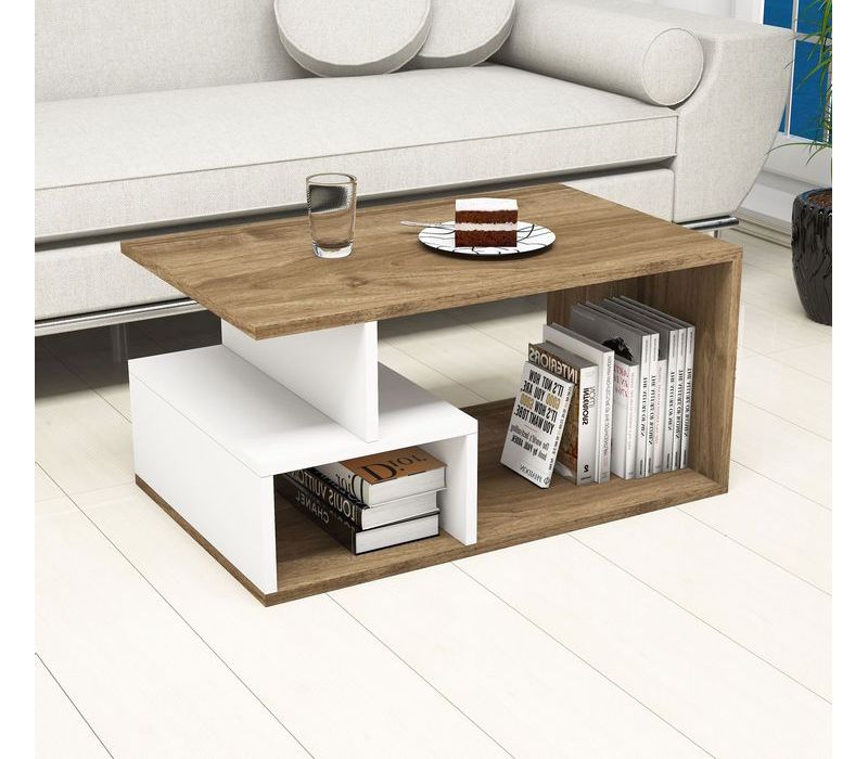 Coffee Table Mdf Melamine 40x40cm White And Brown Tc08 – Homix With Regard To Most Up To Date Melamine Coffee Tables (View 1 of 20)
