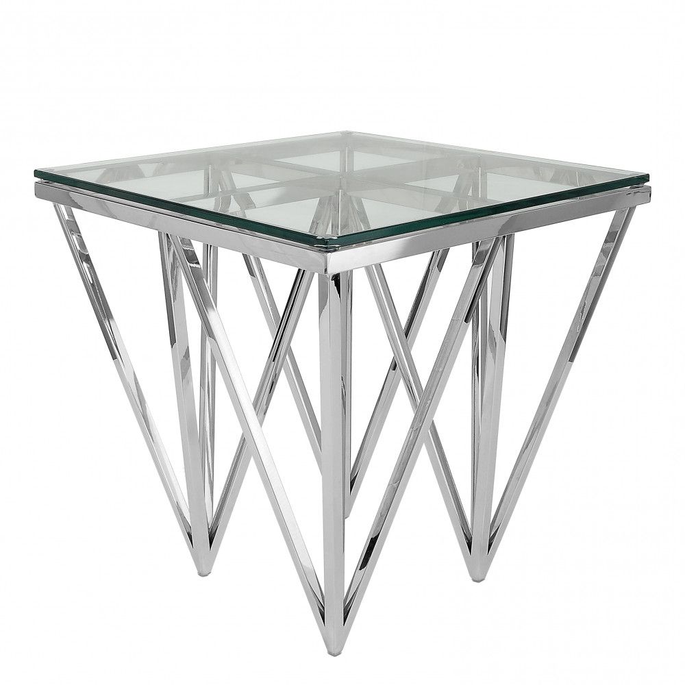 Coffee Table With Stainless Steel Support Pyramids (View 7 of 20)
