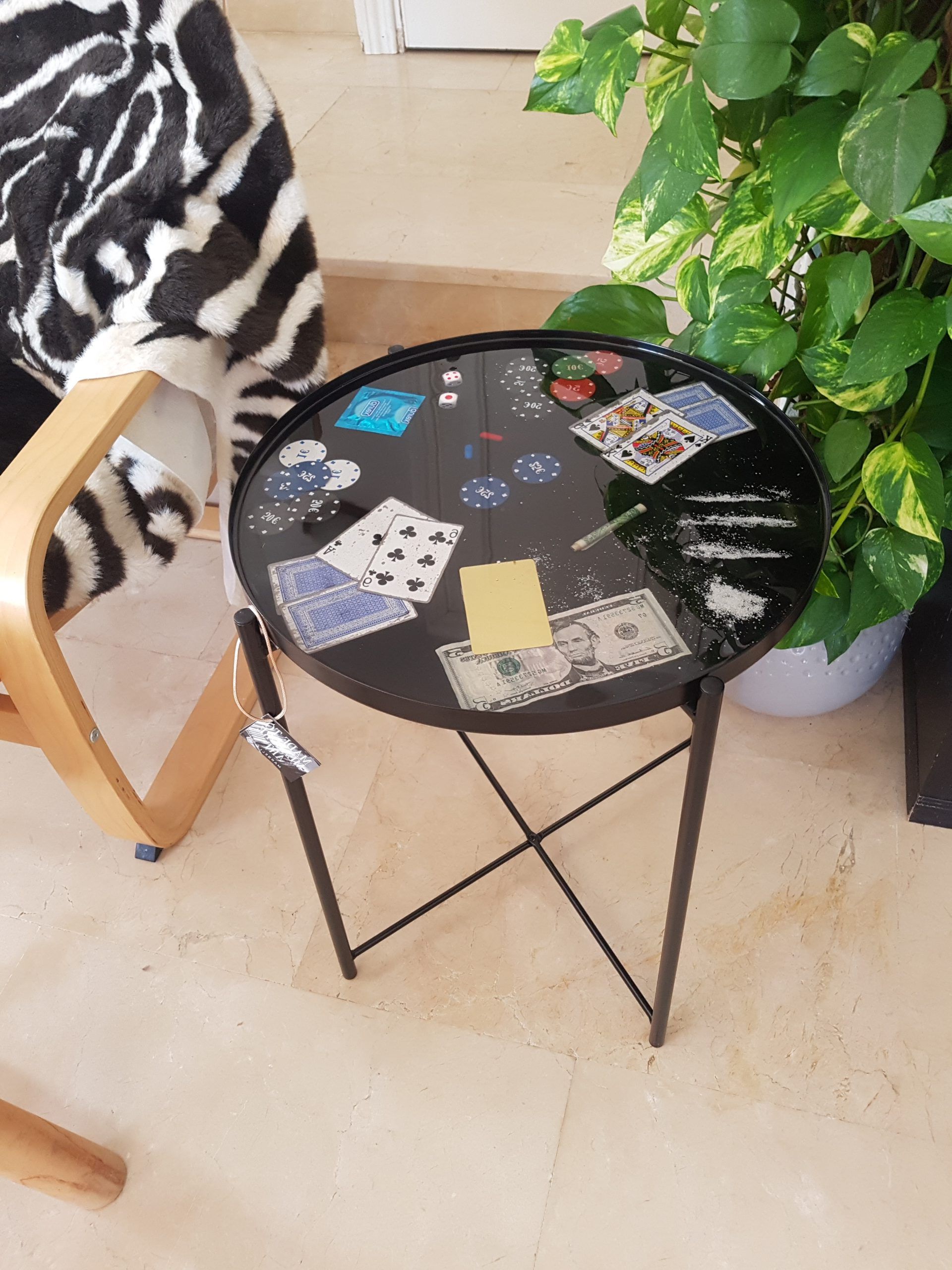 Coffee Tray Table Resin Art Round Black Frame – Made To Measure Art Inside Most Recent Resin Coffee Tables (View 16 of 20)