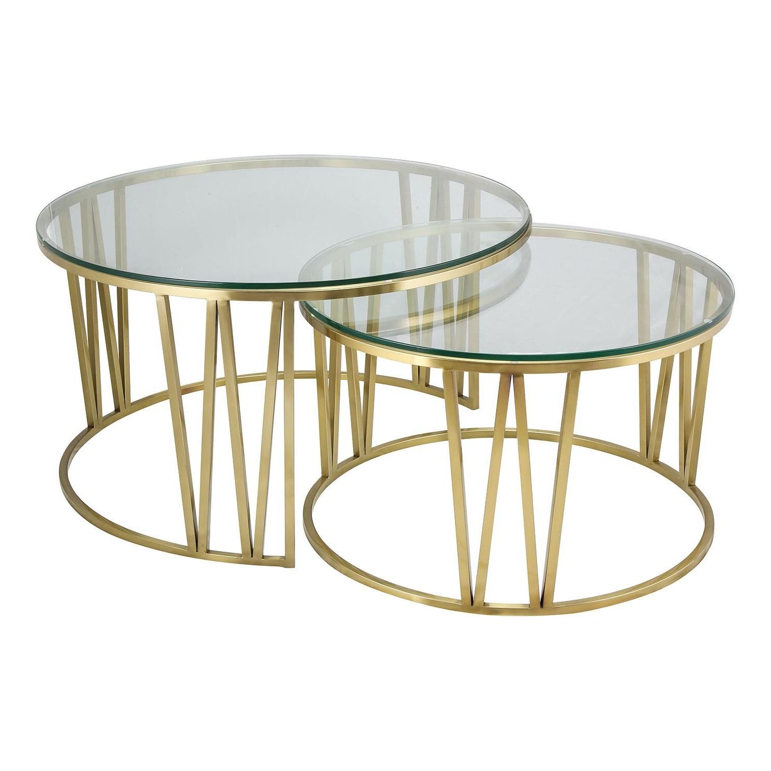 Current Smooth Top Coffee Tables Throughout Mila Gold Coffee Table Glass Top (View 17 of 20)