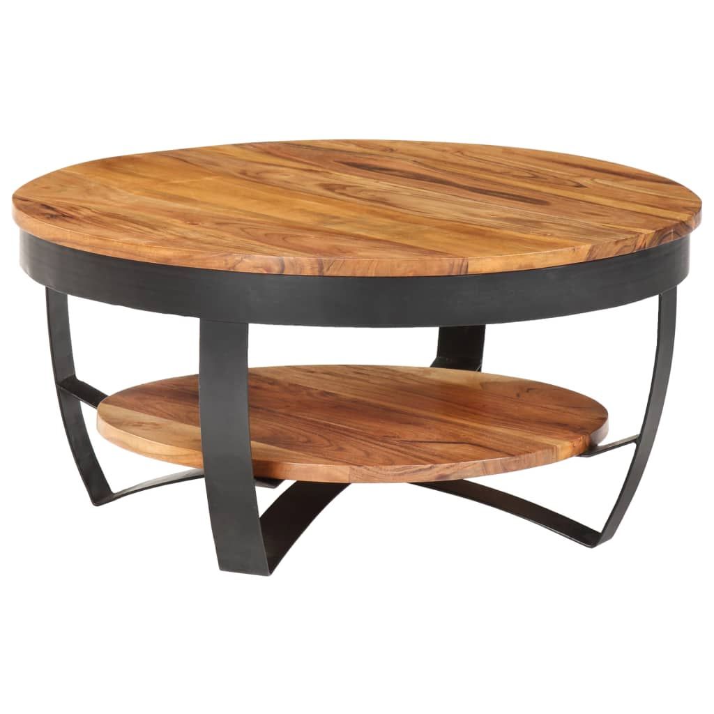 Current Solid Acacia Wood Coffee Tables With Regard To Vidaxl Coffee Table 65x65x32 Cm Solid Acacia Wood (View 7 of 20)