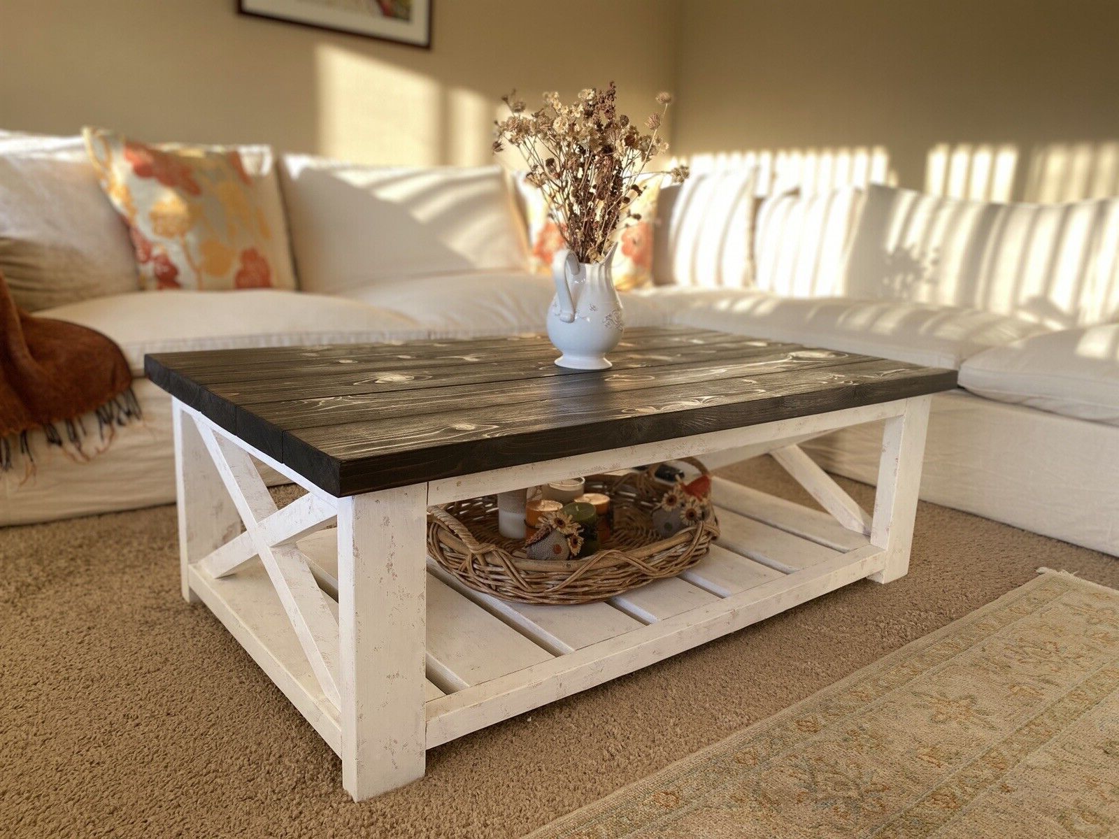 Ebay Inside Best And Newest Farmhouse Style Coffee Tables (View 6 of 20)