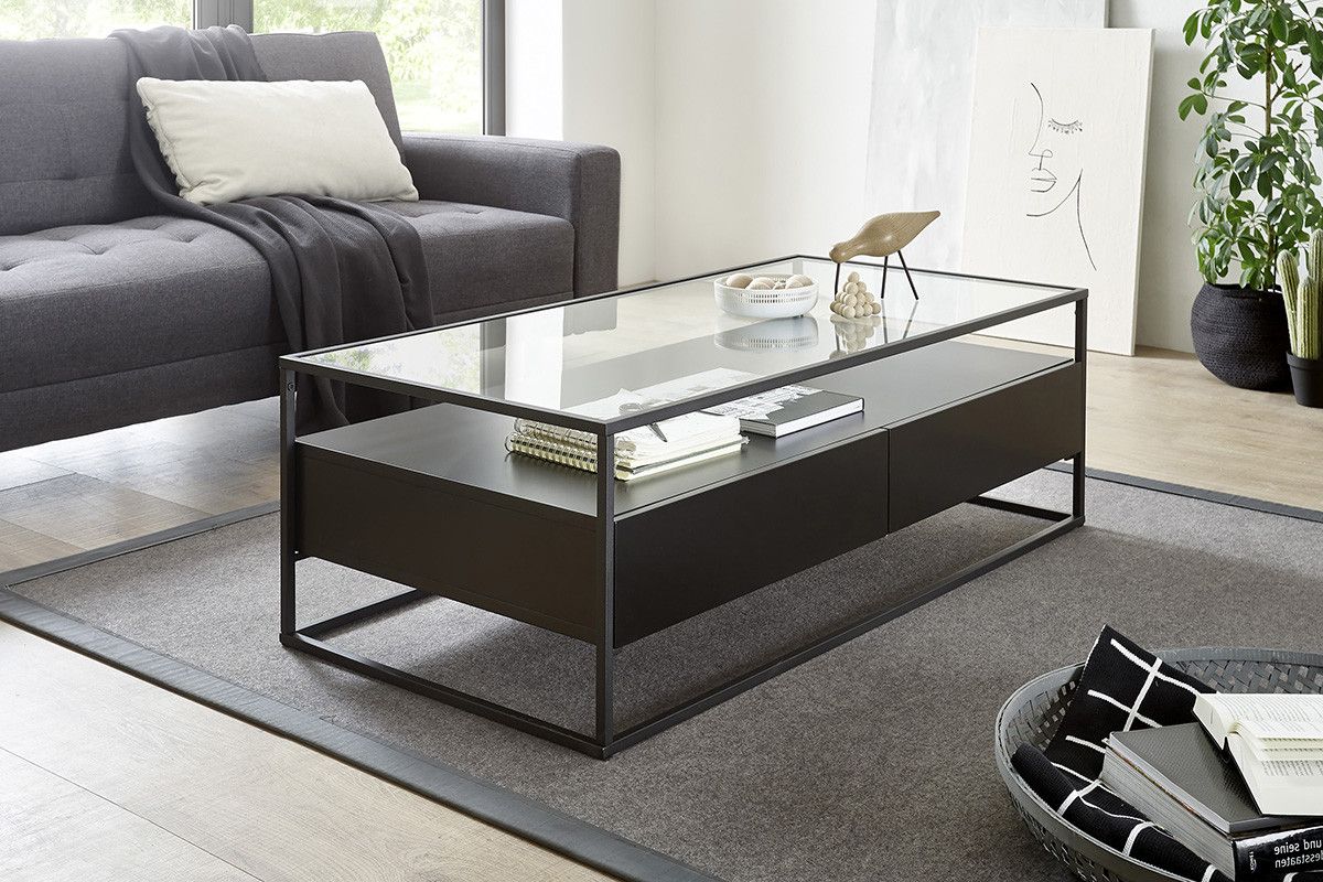 Elio Matte Black Coffee Table With Steel Frame – Coffee Tables (4710) –  Sena Home Furniture Pertaining To Latest Matte Coffee Tables (Gallery 20 of 20)
