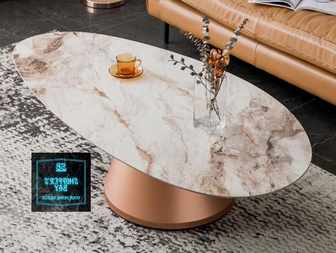 Eva Marble Rose Gold Coffee Table Side Table, Furniture & Home Living,  Furniture, Tables & Sets On Carousell Inside 2019 Rose Gold Coffee Tables (View 14 of 20)