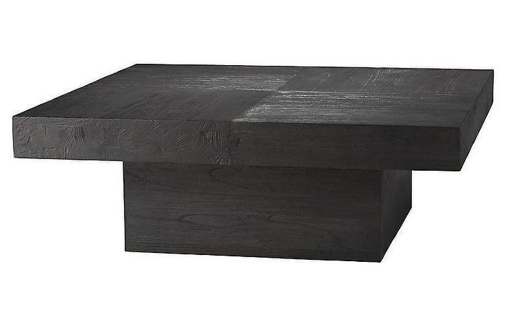 Fashionable Black Square Coffee Tables Within Campbell Square Black Wood Coffee Table (View 11 of 20)