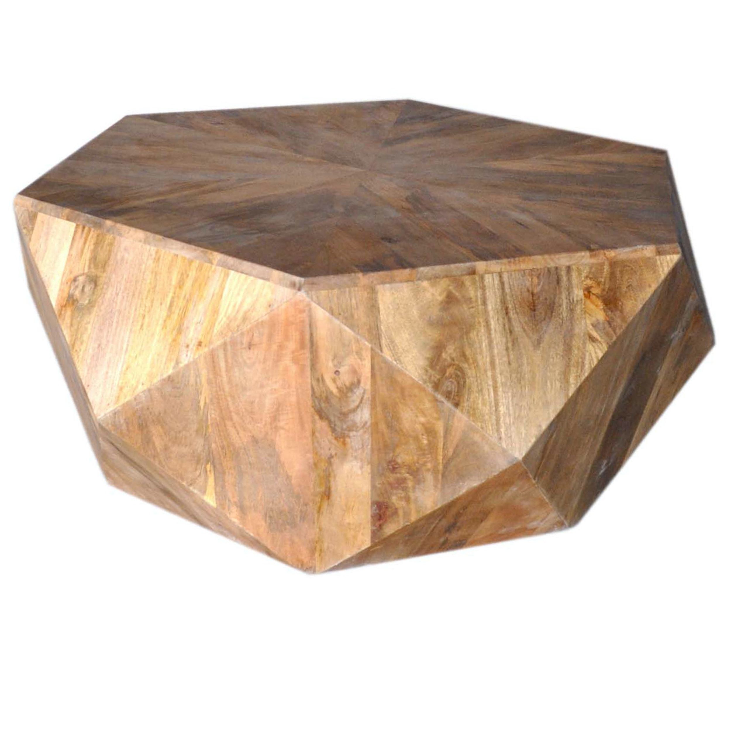 Fashionable Geometric Block Solid Coffee Tables Regarding Thorin Solid Wood Solid Coffee Table – Walmart (Gallery 19 of 20)