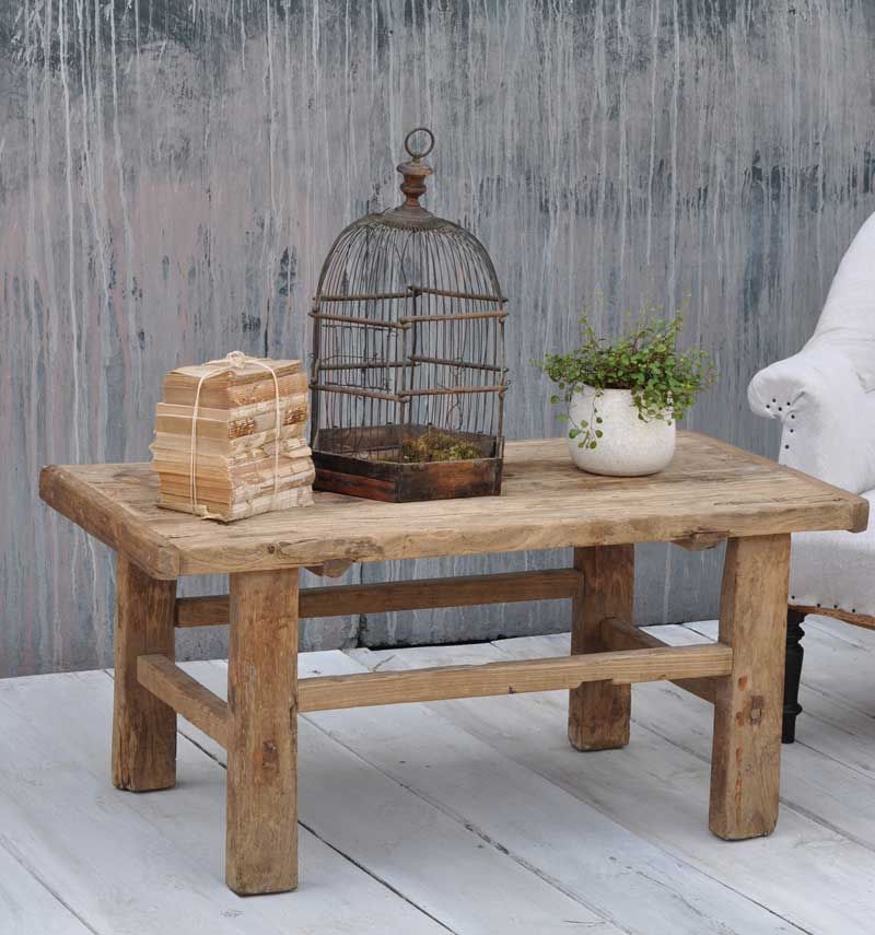 Favorite Old Elm Coffee Tables With Antique Rustic Rectangular Solid Elm Coffee Table (View 7 of 20)