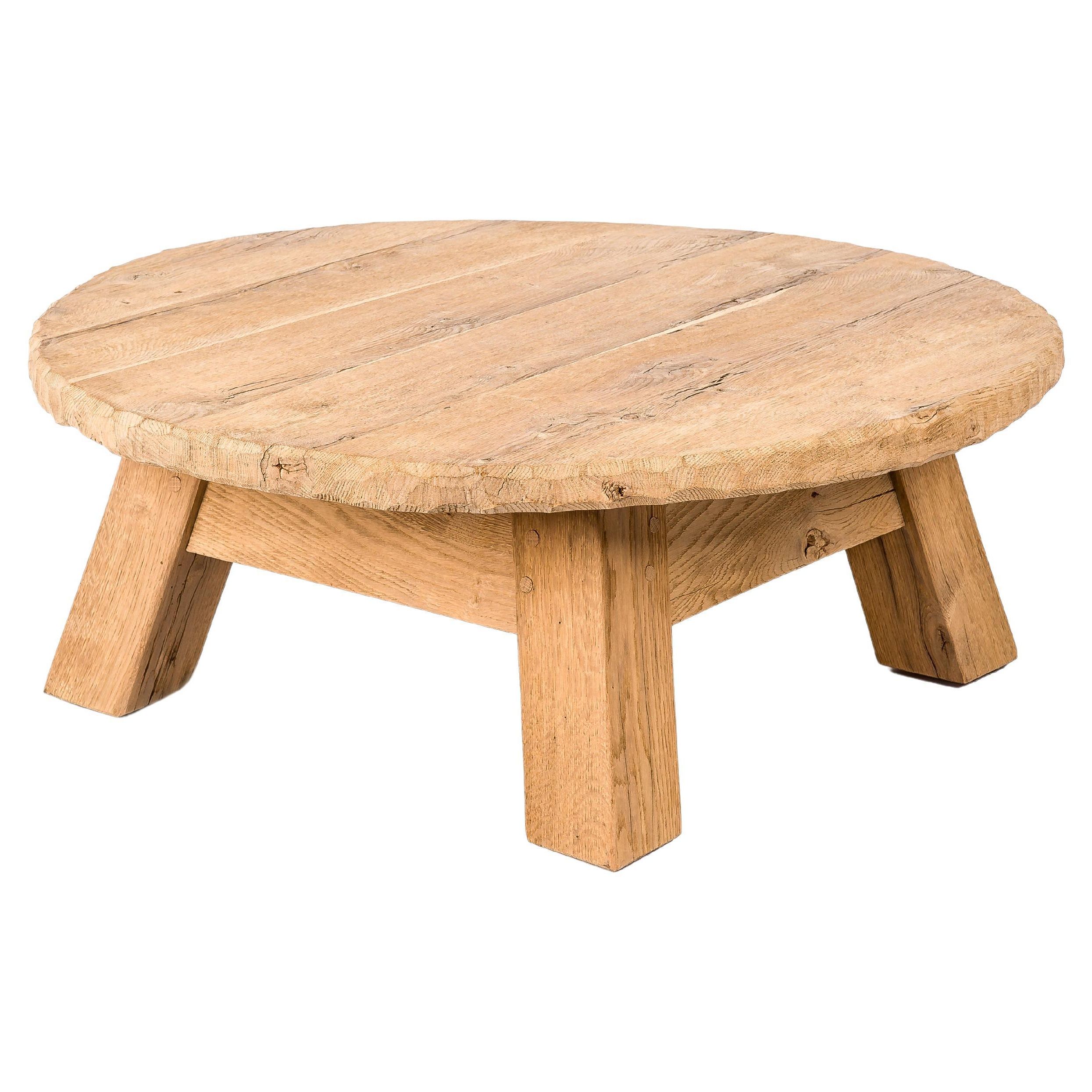 Favorite Rustic Natural Coffee Tables Regarding Rustic Natural Cleaned Solid Oak Round Coffee Table Or Low Table For Sale  At 1stdibs (View 18 of 20)