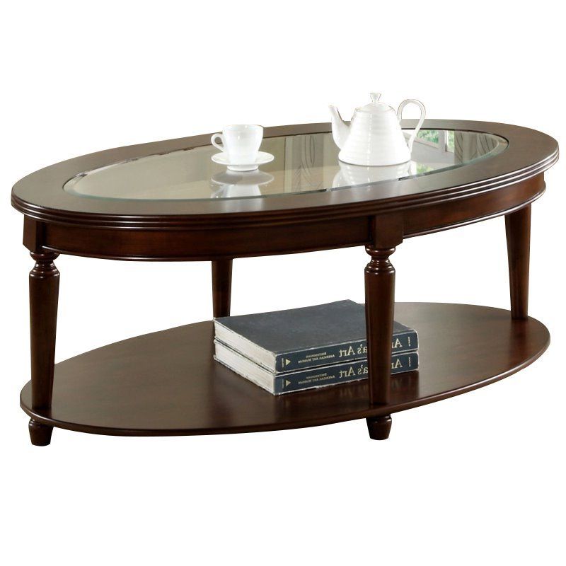Furniture Of America Chrinus Wood 1 Shelf Coffee Table In Dark Cherry –  Walmart Throughout Favorite Dark Cherry Coffee Tables (View 13 of 20)