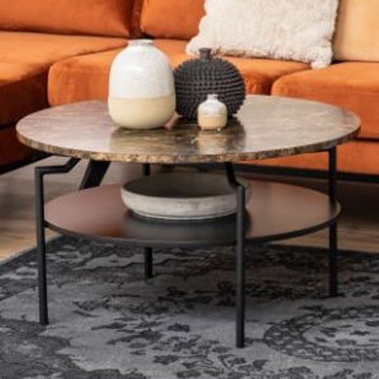 Gatineau Round Marble Coffee Table In Matt Brown (View 9 of 20)