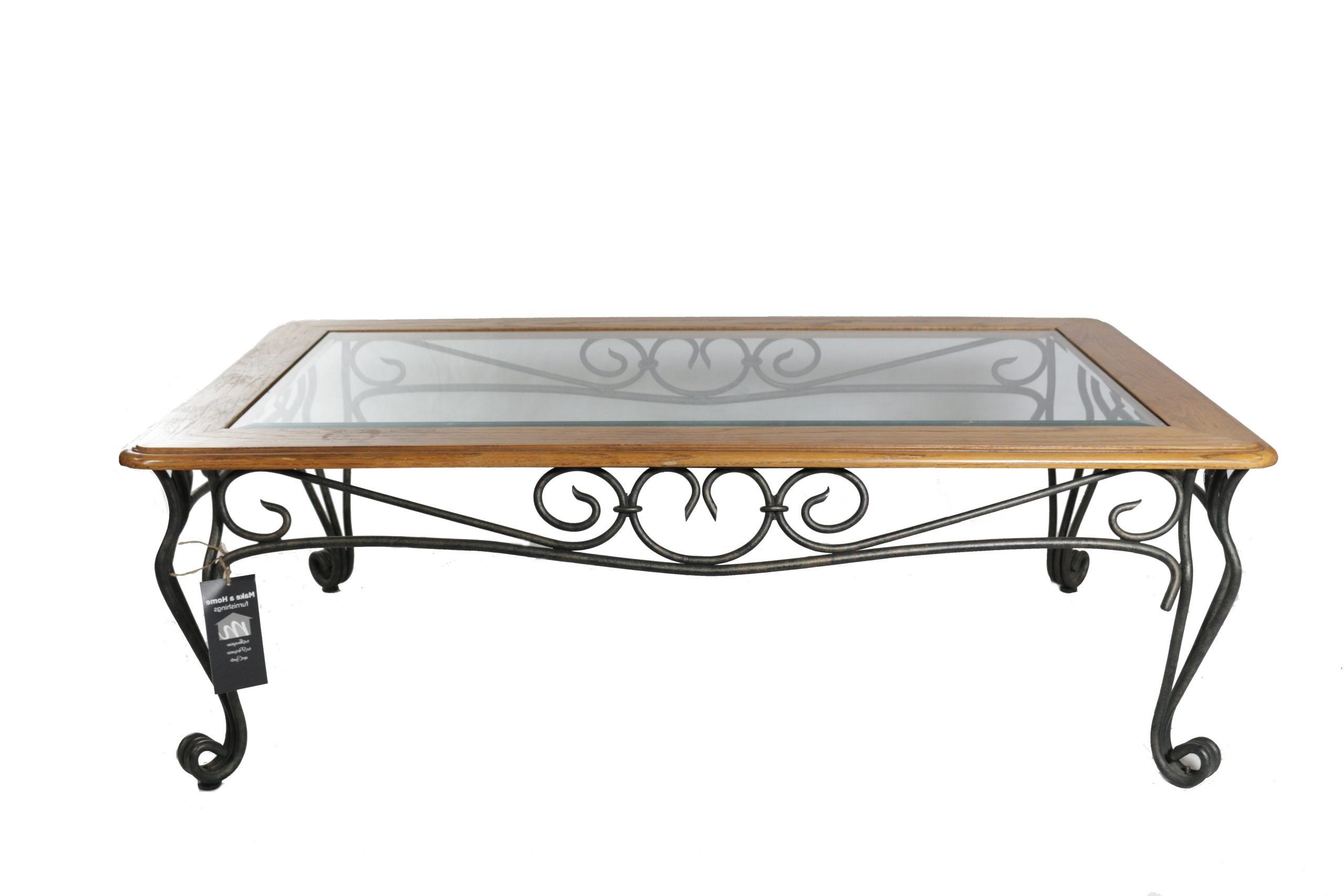 Glass Wood Wrought Iron Coffee Table And End Tables – Make A Home  Furnishings With 2020 Iron Coffee Tables (View 17 of 20)